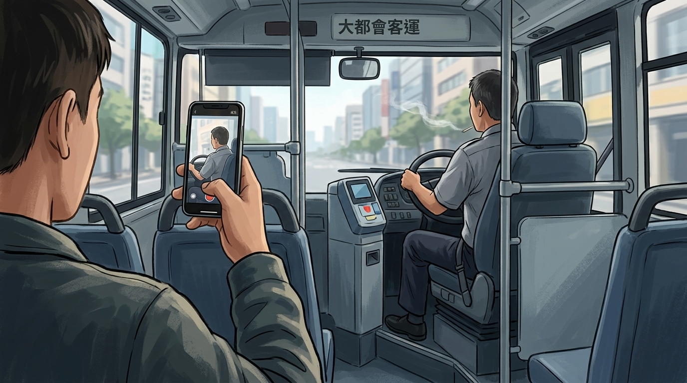 搭大都會客運一路聞菸味！乘客拍下司機疑在駕駛座抽菸　直呼「超扯」