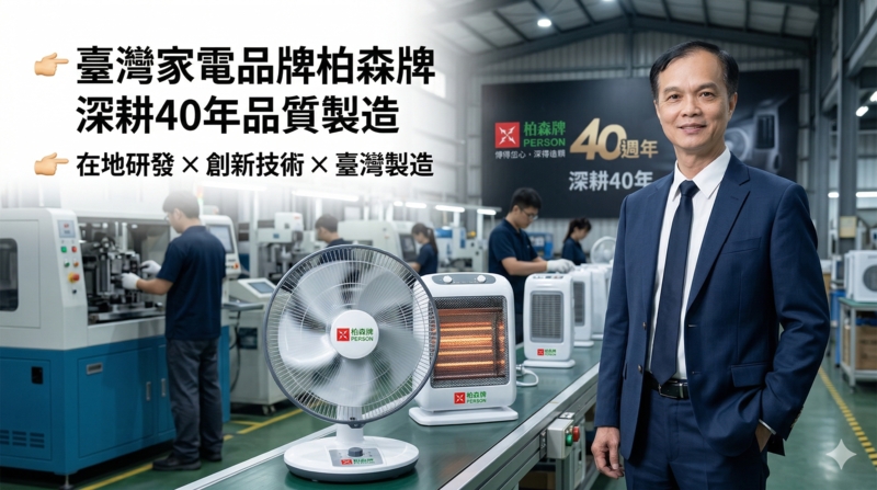 臺灣家電品牌柏森牌深耕40年　王瑞龍總經理領軍創新研發打造在地製造新典範