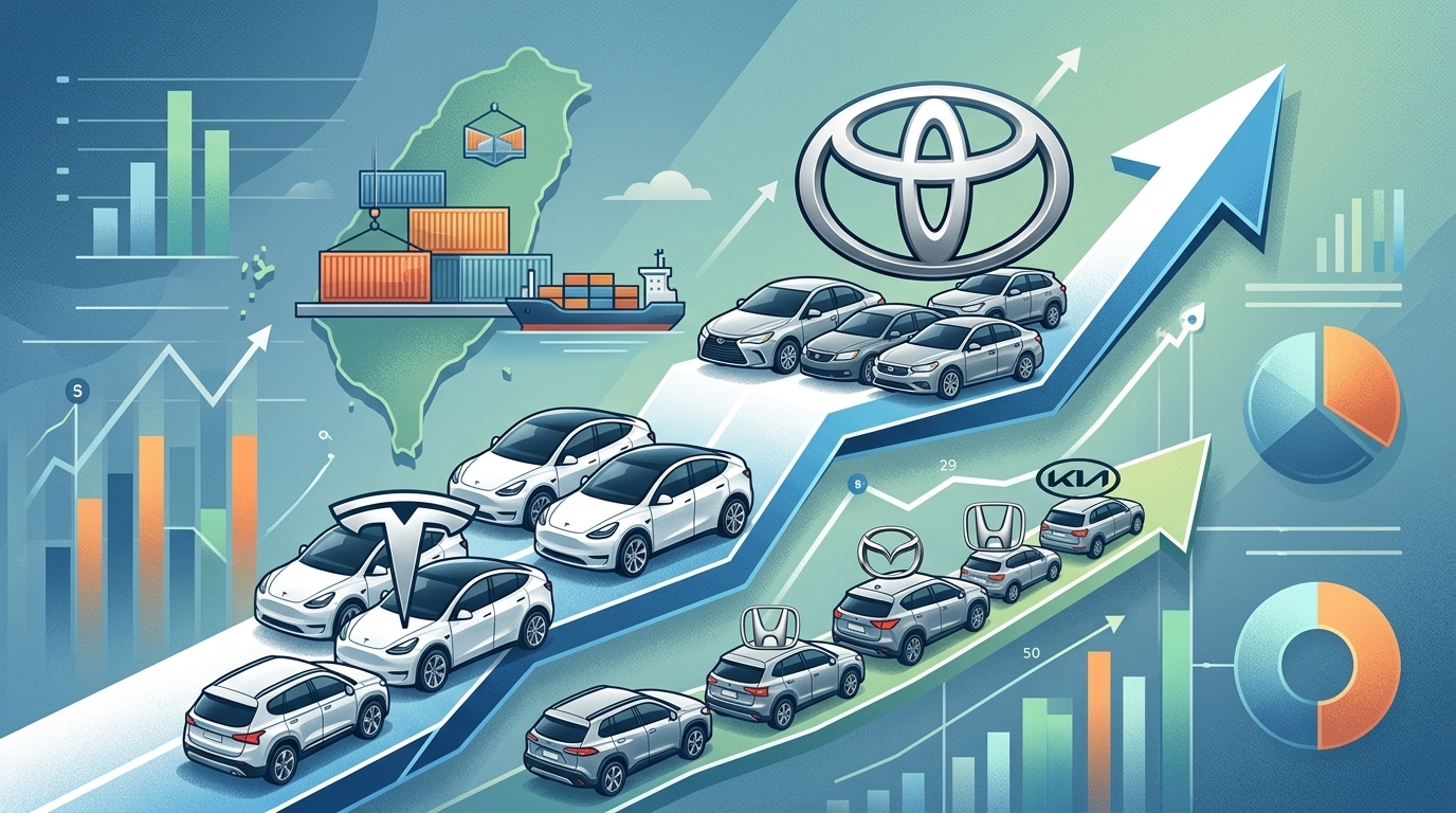 2026年5月臺灣汽車市場交車數量出爐：新車銷售重返成長軌道，總掛牌數33076輛，Toyota穩居銷售冠軍，Tesla Model Y交車爆量，進口車市占率創新高