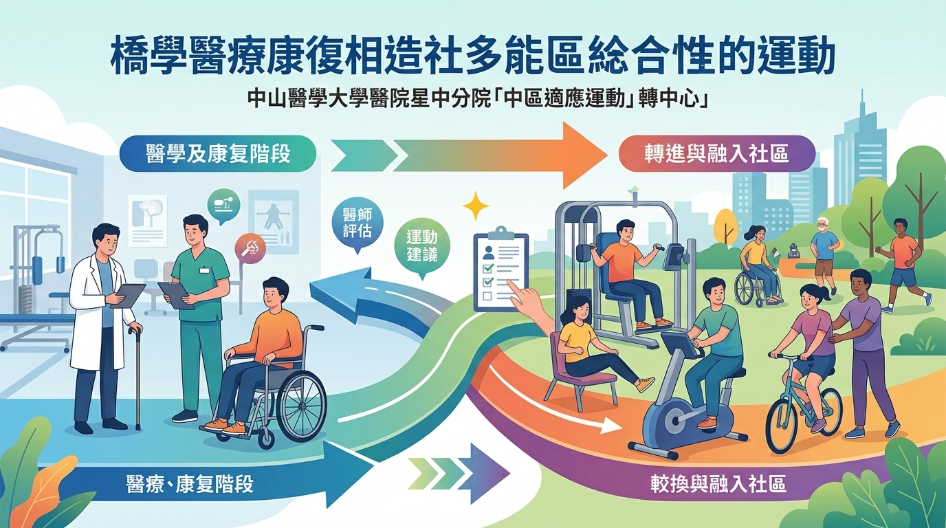 讓復健銜接社區運動！中山附醫中興分院「中部地區適應運動轉銜中心」揭牌