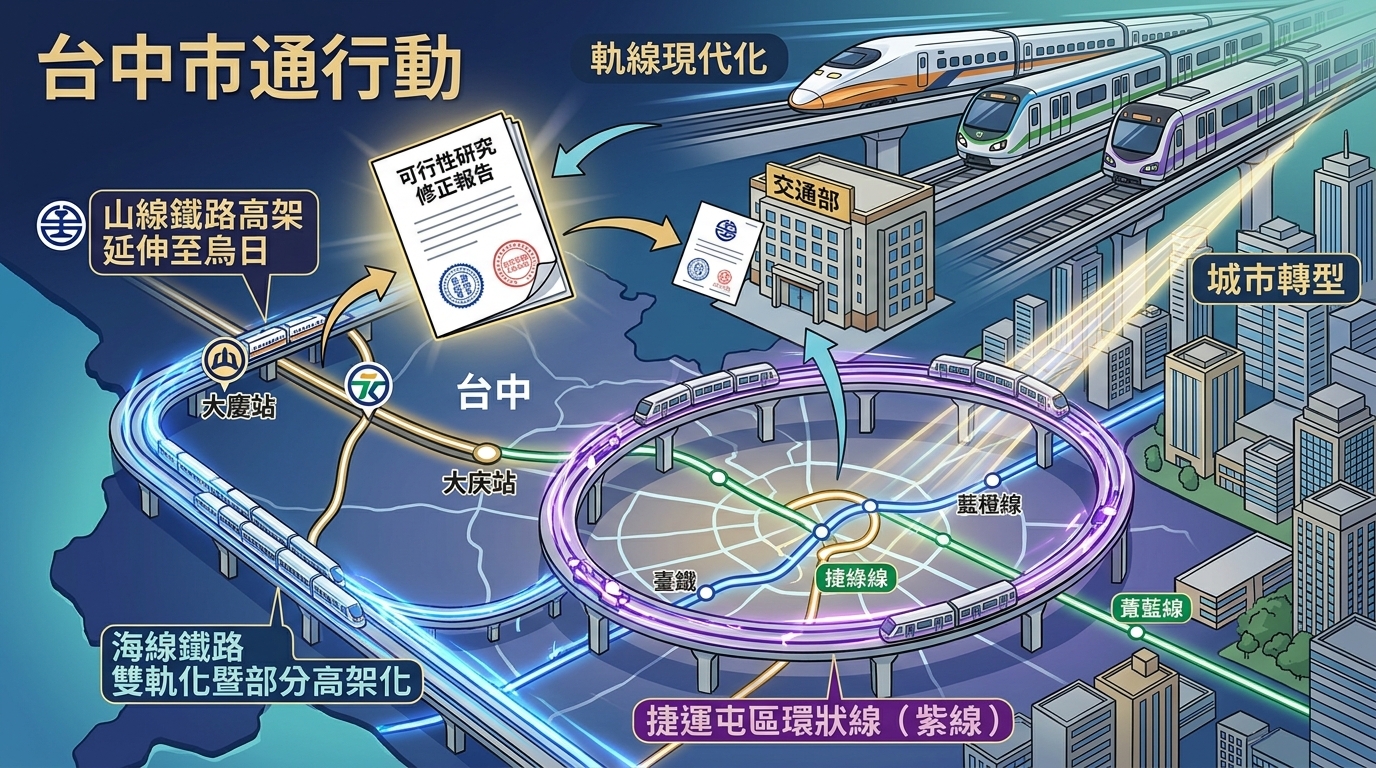 臺中捷運大突破！山海線與紫線7月再送交通部審議　軌道現代化引爆城市轉型