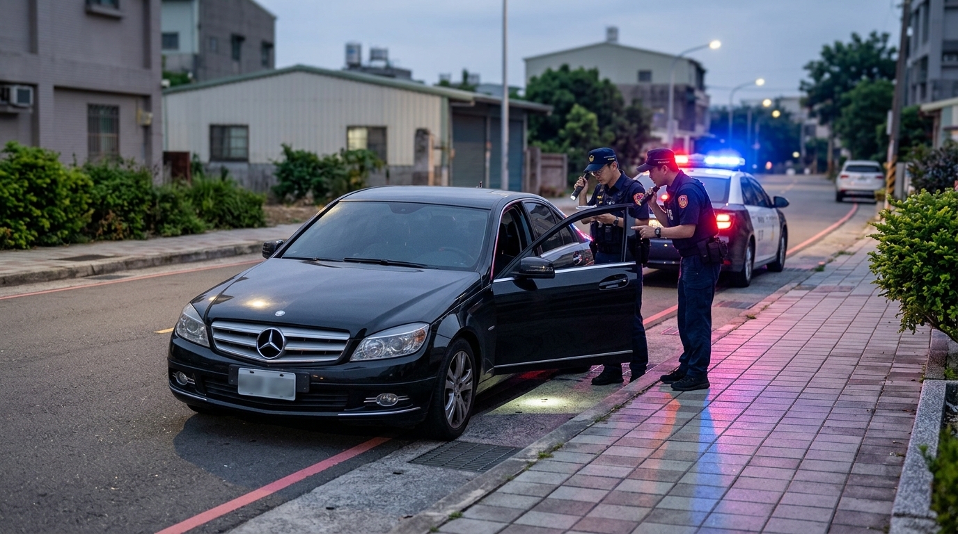 追捕畫面曝光！桃園賓士車拒檢衝撞逃逸　駕駛棄車落逃疑為通緝犯