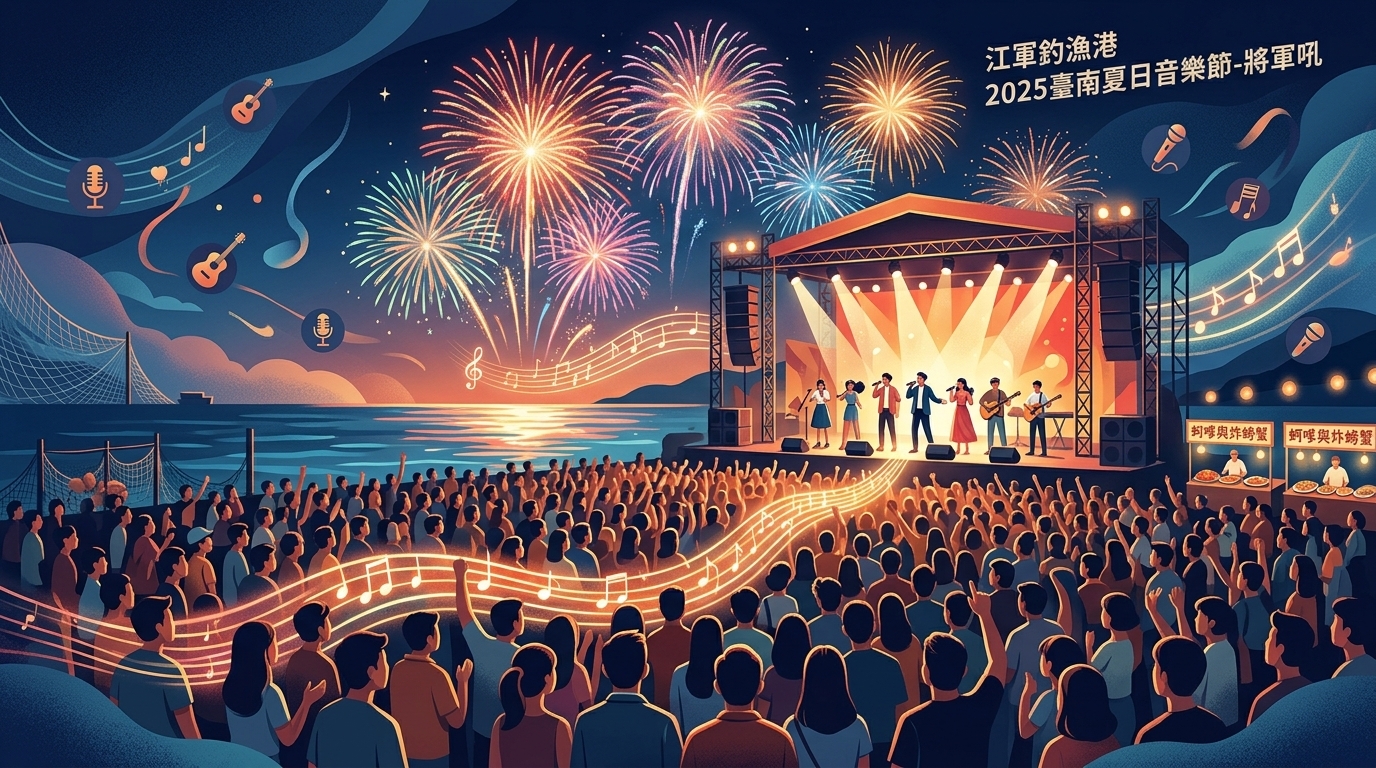 將軍漁港夜空點燃！2025臺南夏日音樂節-將軍吼卡司完整曝光，9月6到7日與您有約，千萬別錯過