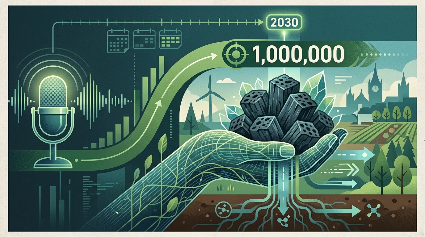 彭啓明部長接受歐洲知名Podcast專訪 宣示我國2030年百萬噸生物炭碳移除目標