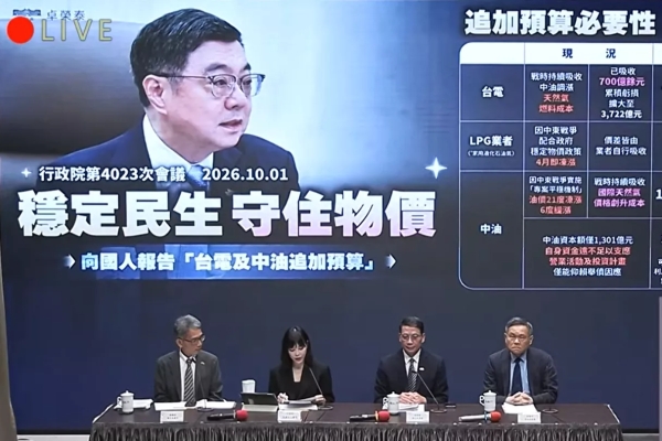 政院拍板追加預算穩定物價 擬撥補中油、台電1809億元