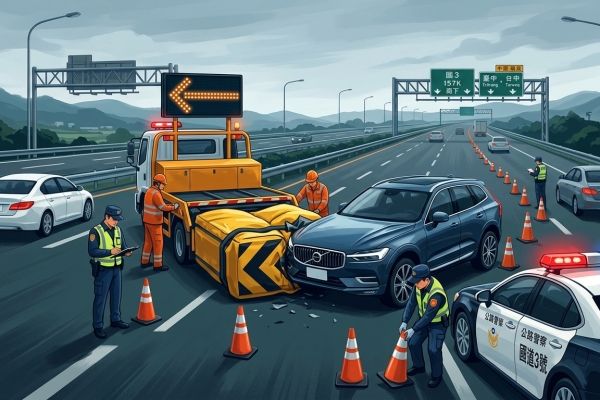 獨家/緩撞車又挨撞！國3南下157K Volvo撞上　事故現場曝光