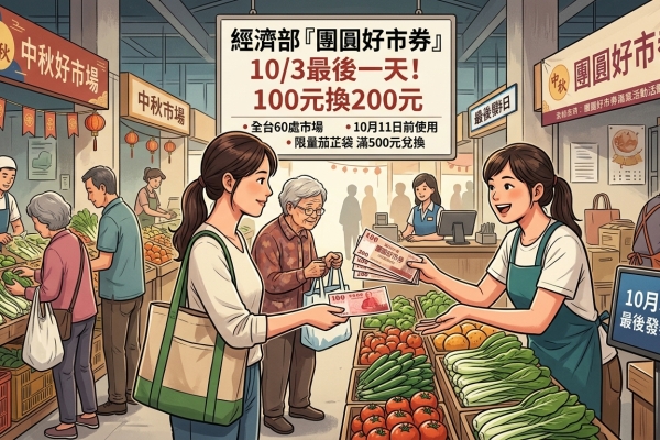 經濟部「團圓好市券」10/3最後一天！全台60處市場100元換200元
