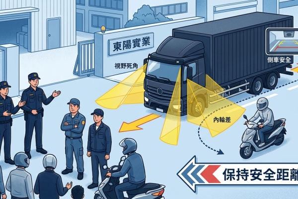 南市警局前進東陽實業宣導大型車交安 籲落實防禦駕駛