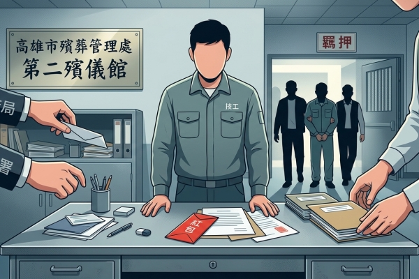 高雄市二殯技工涉嫌收受業者紅包　兩人遭羈押