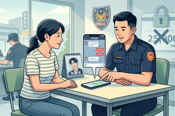 免費送韓星桌曆竟是詐騙！台南警攔阻「假客服」保住2.5萬