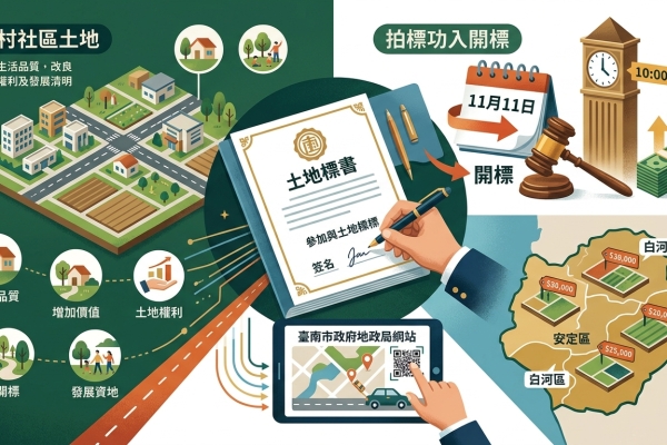 臺南市114年農村社區土地重劃區抵費地11月11日開標　市長黃偉哲籲民眾把握投標良機