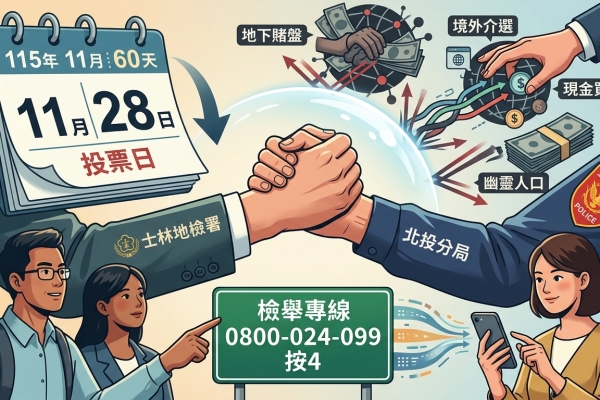 115年地方選舉倒數不到60天 士檢聯手北投警防堵賭盤與境外介選