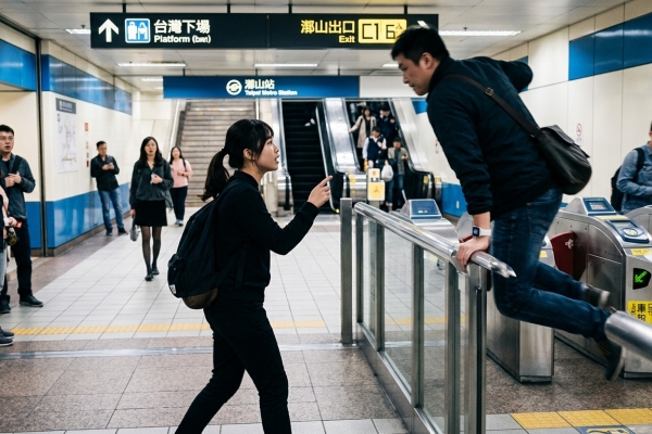 台北捷運象山站傳偷拍疑雲 男子遭質問竟翻越閘門逃逸
