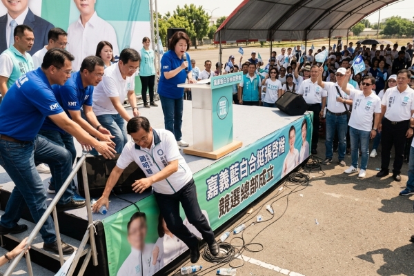 嘉義藍白合挺張啓楷競總成立 國民黨主委蔡明顯突昏倒墜台送醫