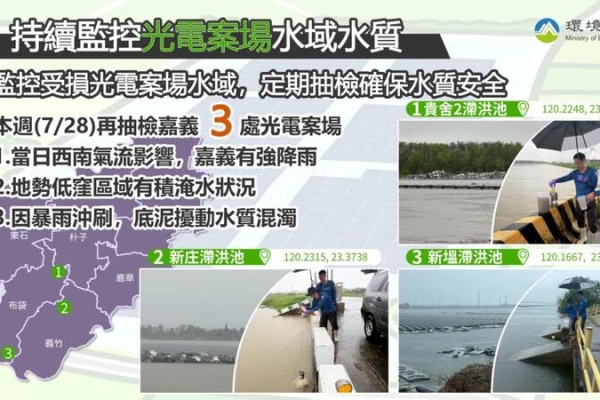 嘉南光電案場水質檢測最新結果出爐！環境部：重金屬未檢出無污染風險