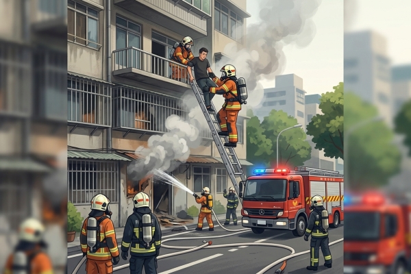 新竹民宅疑似氣爆引發火警！　1名男子受困消防隊員救出