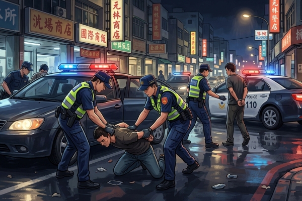 逮捕畫面曝光！ 疑土地買賣糾紛砍人　警方員林鬧區逮3嫌