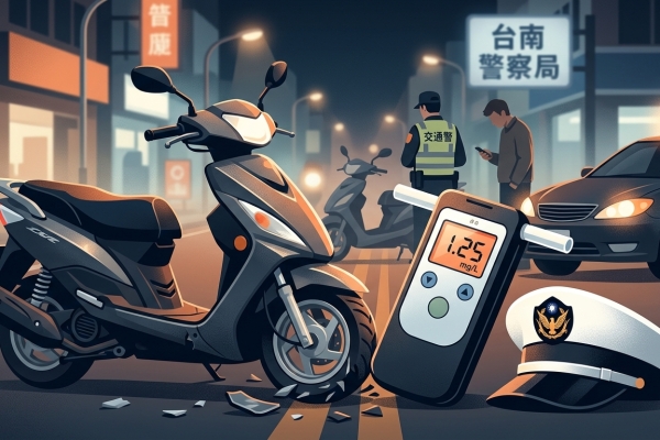 台南警官酒駕！兩線三星騎車擦撞民眾　酒測值高達1點多