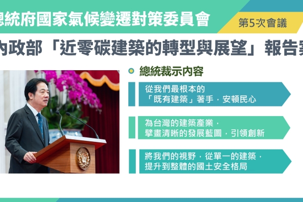 面對氣候變遷挑戰 內政部全力加速落實淨零轉型 建構永續韌性國土基礎