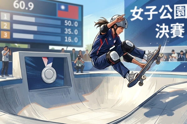 亞運滑板女子公園式　14歲林逸凡奪銀史上最年輕