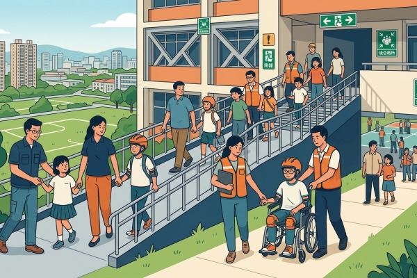 總統視導學校地震避難掩護演練　肯定特殊生防災照顧及準備情形