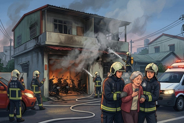 台中潭子雙併透天厝火警受困婦人打電話求救！　消防局人員線上引導避難
