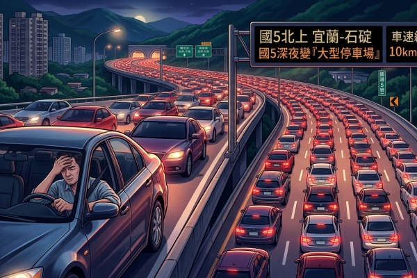 宜蘭北返塞到崩潰！國5深夜變「大型停車場」　網友苦撐：看到匝道口但膀胱快撐不住