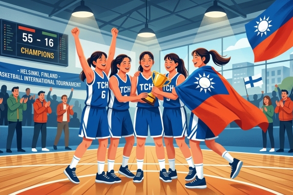 台中東興國小女籃芬蘭奪冠　壓倒性5戰全勝