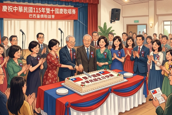 巴西臺僑聯誼會賀國慶 用歌聲凝聚僑胞心向臺灣