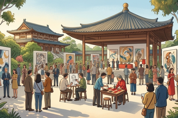 「空。象之間」澳臺意象文化交流展 昆士蘭中天寺開幕