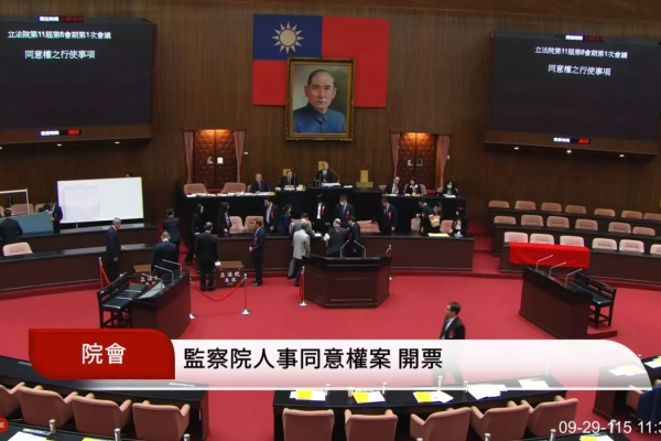 藍白聯手投下不同意票 27名監委被提名人全數未過關