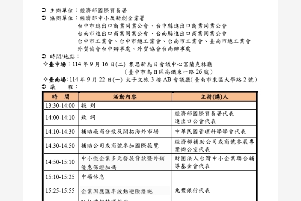 經濟部國際貿易署辦理「補助公司或商號開拓海外市場」說明會，協助企業拓展海外訂單