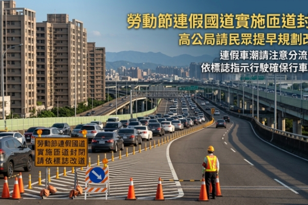 高公局宣布勞動節連假國道實施匝道封閉　請民眾提早規劃改道