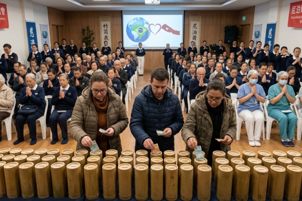 巴西慈濟聯絡所尼泊爾賑災祈福會 竹筒歲月募款展現人道精神