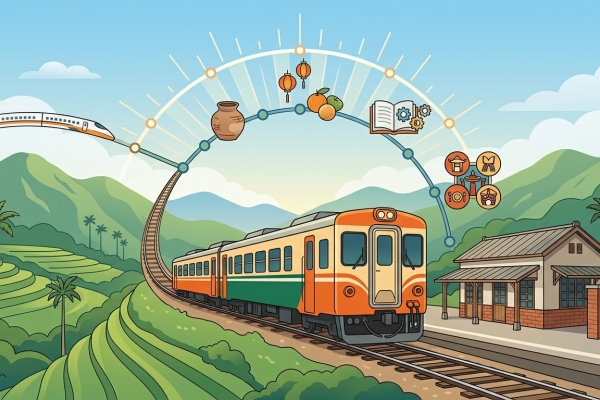 搭乘臺鐵集集線火車 卓揆：串聯在地特色與景點 打造鐵道文化之旅 遞出國際觀光新名片