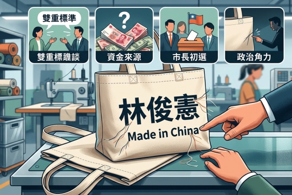 【疑涉中國製競選品】林俊憲提袋現身陸廠樣品　侯漢廷質疑民進黨雙標