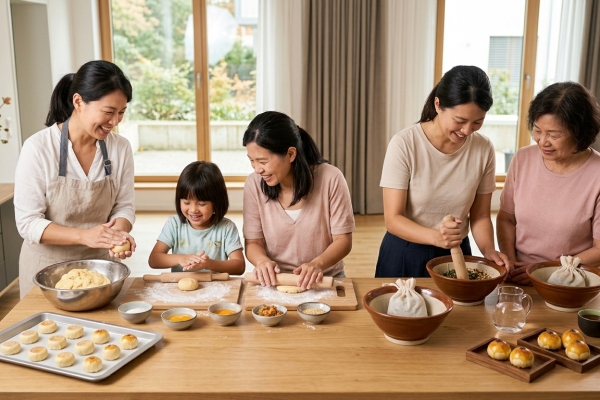 法蘭克福臺德婦女會慶中秋 齊聚手作蛋黃酥與客家擂茶
