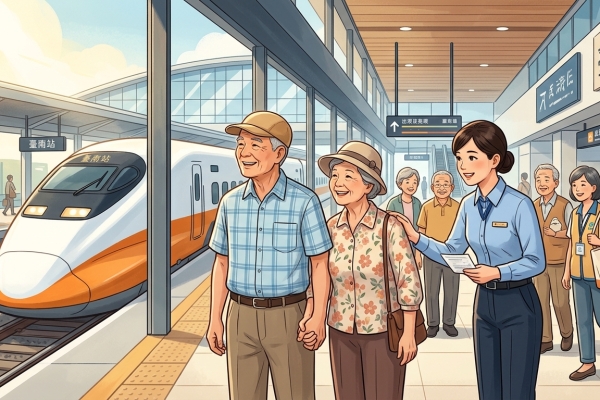 「想搭高鐵」心願成真！台南站暖心陪伴耄耋夫妻圓夢