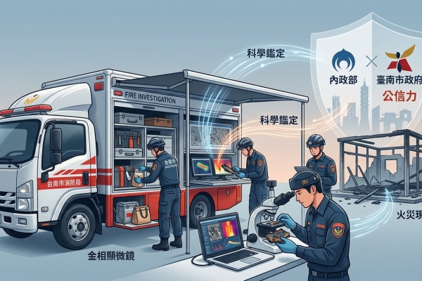 內政部與臺南市府合作 臺南消防局導入現代化火調勘察車