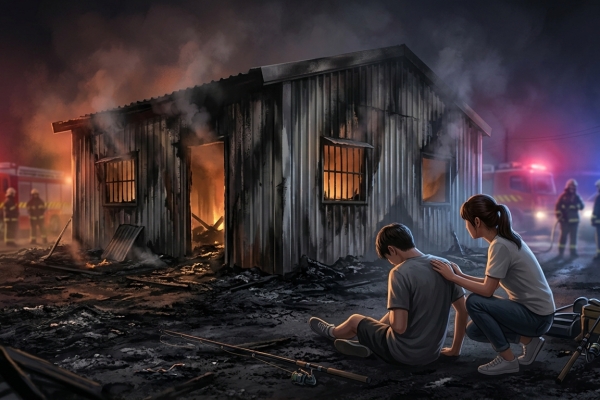 高雄橋頭鐵皮屋深夜竄火！年輕夫妻釣魚逃一劫「1人返家見狀昏倒」