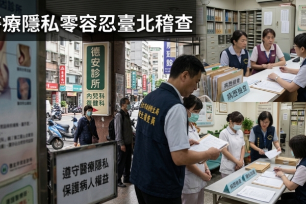 醫療隱私零容忍事件延燒　臺北市6診所共計裁罰311萬強化醫療稽查