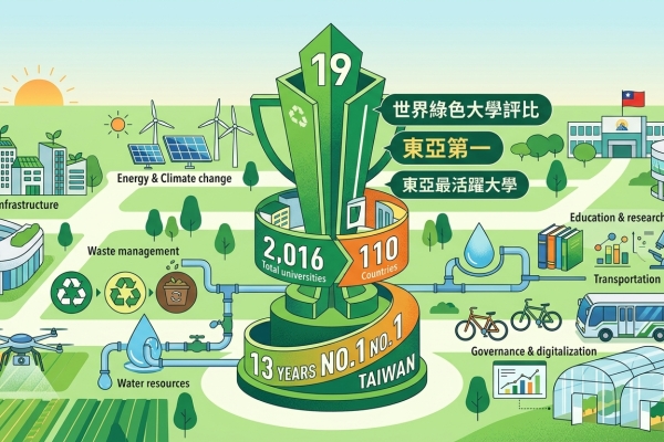 全球2016校角逐 屏科大奪世界綠色大學第19名連13年全臺第一