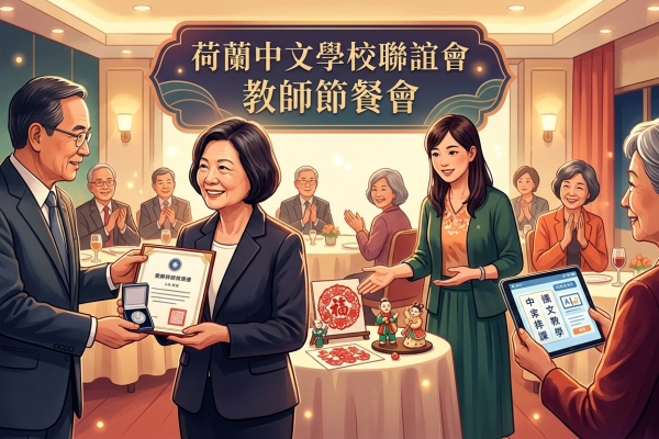 荷蘭中文學校聯誼會舉辦教師節餐會 表揚資深僑教老師