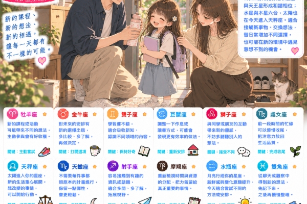 2026年9月22日 明日星座運勢  替生活留一點新的選擇