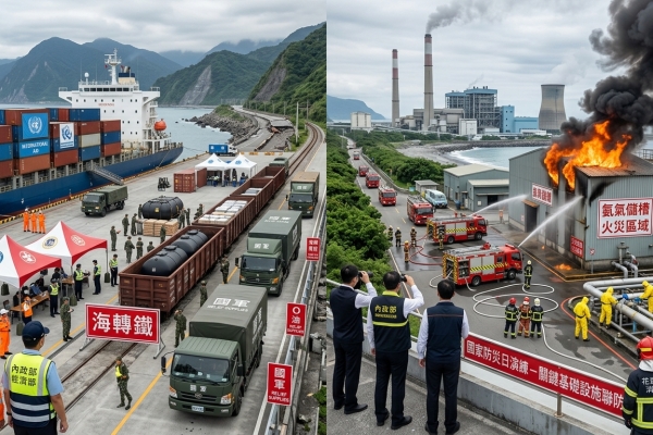 卓揆赴花蓮視導國家防災日和平港與和平電廠演練 內政部攜手經濟部打通「海陸救災走廊」