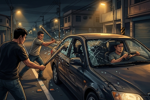 駕車衝撞棍棒砸車！　湖口行車糾紛暴力衝突畫面曝光