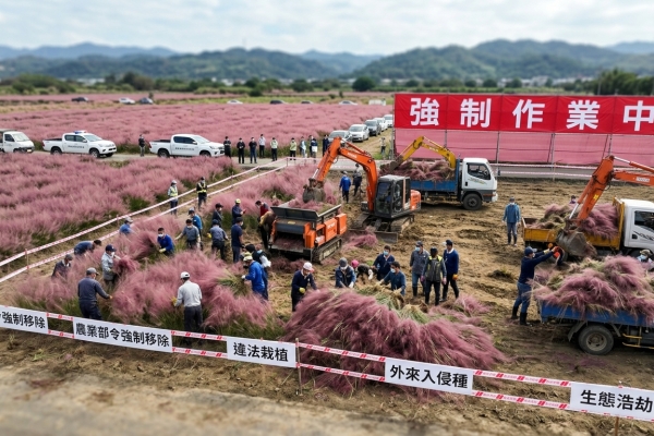 苗栗「粉紅花海」爆違法栽植 農業部澄清未核准並下令移除