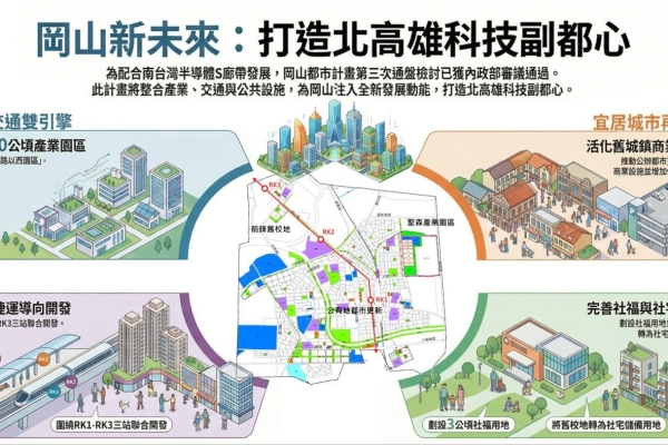 內政部通過岡山都市計畫第三次通檢 高雄市府打造北高雄科技副都心