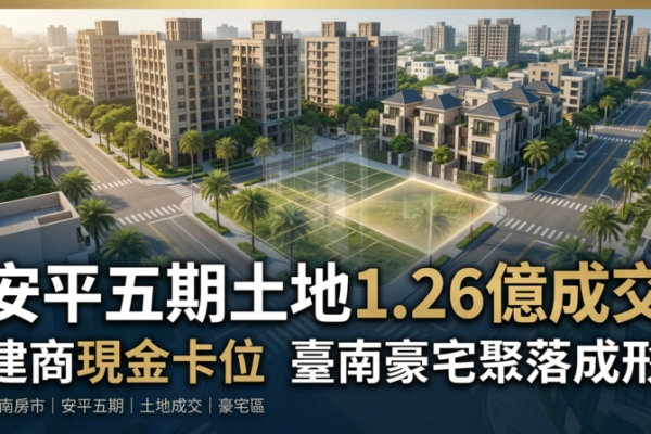 安平五期土地爆1.26億現金交易！建商瘋搶豪宅聚落關鍵地