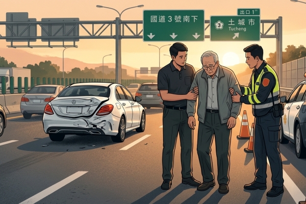 72歲翁國道追撞前車 行動不便需攙扶畫面曝光引議